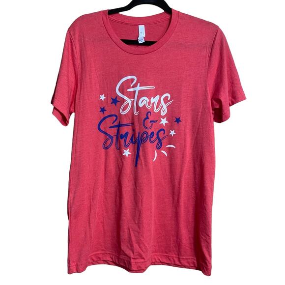 Red Stars & Stripes graphic tee on Bella Canvas Medium - Picture 2 of 5